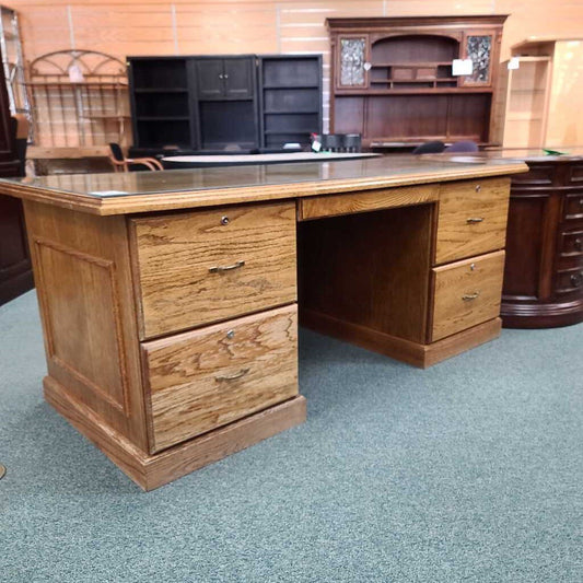 DESK WITH GLASS TOP LBH