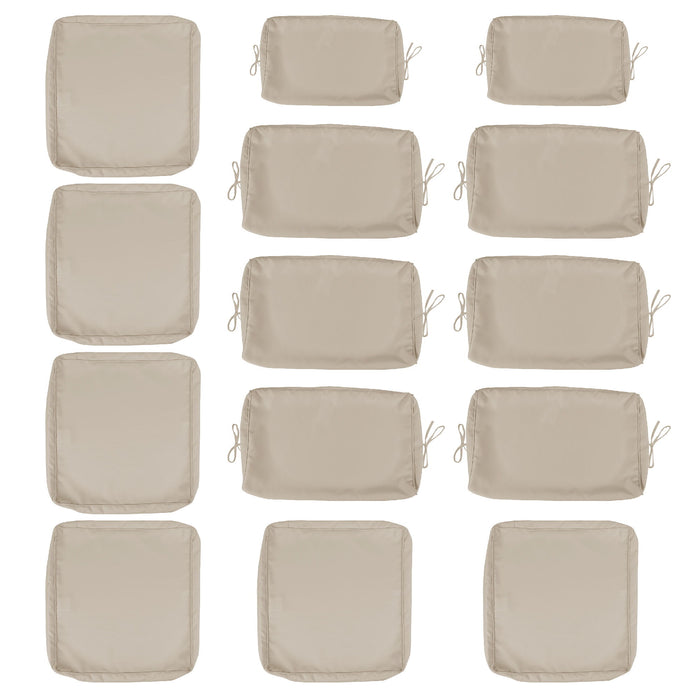 Cushion Covers For 7 Piece Wicker Sectional Sofa, 14 Pack Seat And Back Slipcovers With Zipper