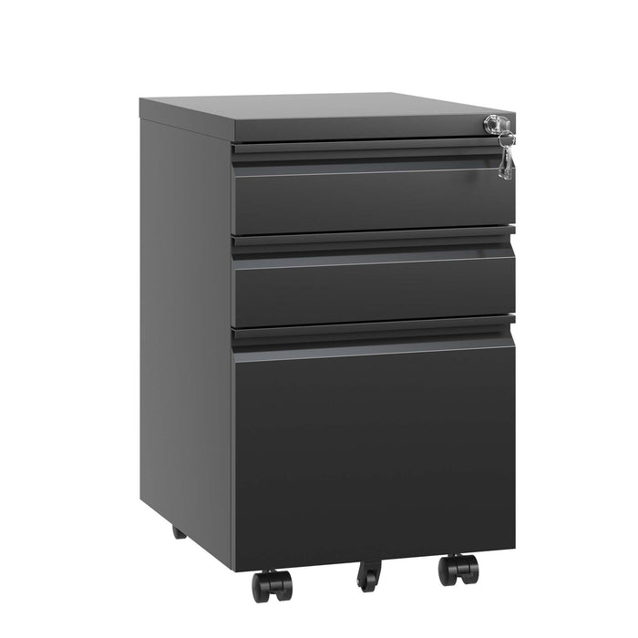Metal Drawer Mobile File Cabinet With Lock For Home Office Organizer