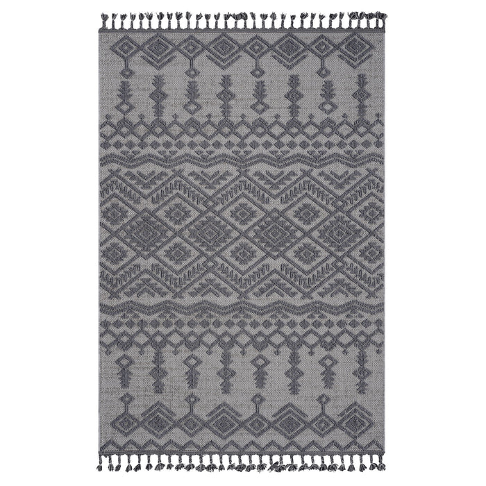Guros - 6' X 9' Traditional Indoor / Outdoor Area Rug - White / Gray