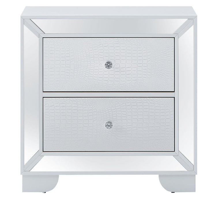 Contemporary Nightstand - Silver Champagne - Particle Board