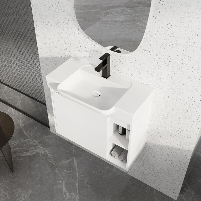 Wall Mounted Bathroom Vanity With Sink & Soft Close Door
