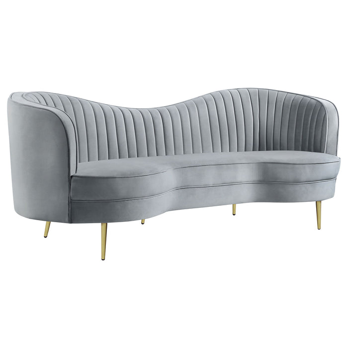 Sienna - 2 Piece Back Living Room Set, Sofa & Loveseat - Gray