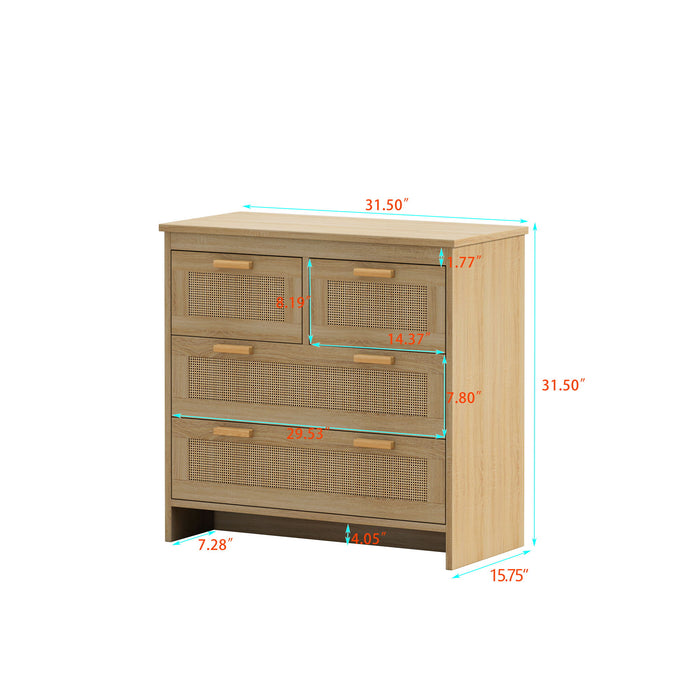 Cabinet With 4 Drawers For Bedroom - Natural