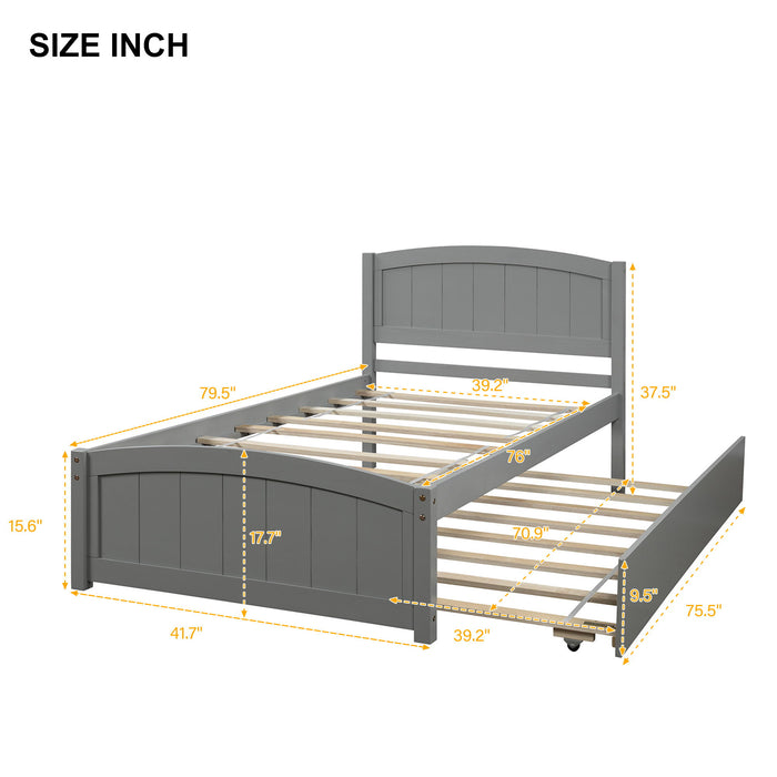 Platform Bed & Headboard, Footboard And Wood Slat Support