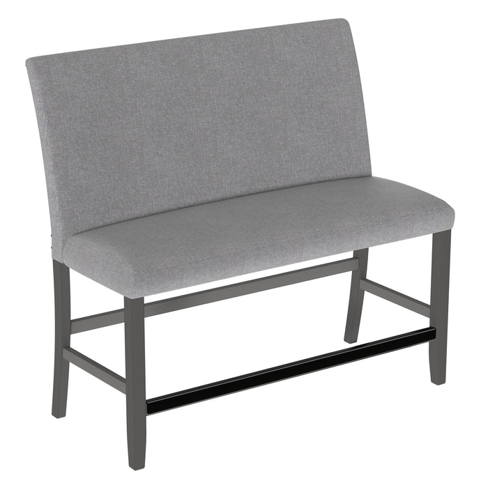 Seneca - Upholstered Back Bench - Walnut Ash