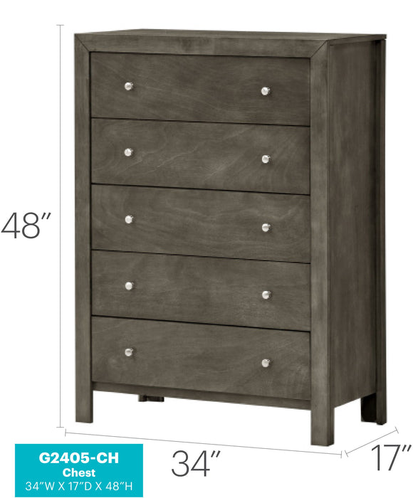 Transitional Elegant Storage Chest - Gray