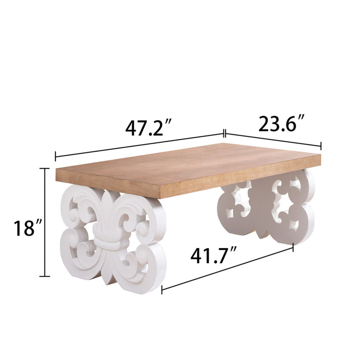 Ornate Scroll Base Coffee Table