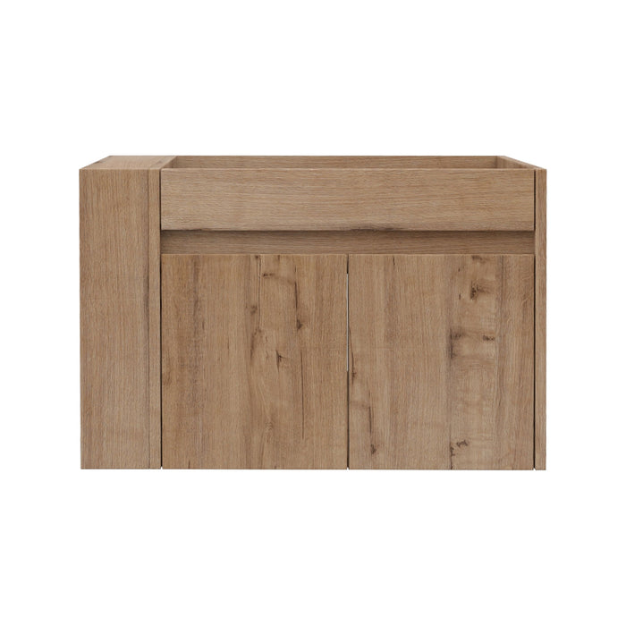 Wall Mounted Bathroom Vanity With Open Shelf, 29" Size (Vanity Only) - Imitative Oak