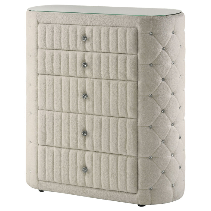 Santiago - 5 Drawer Chest Of Drawers - Ivory