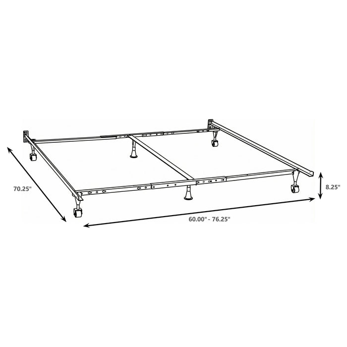 Deverton - Queen / Eastern King / California King Bed Frame With Center Support And Adjustable Design - Black