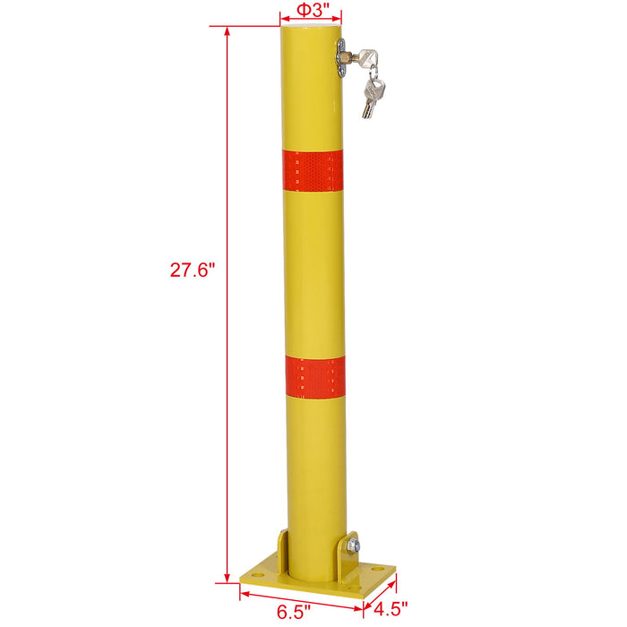 Parking Bollard Pole Barrier With Lock For Car Parking Protection