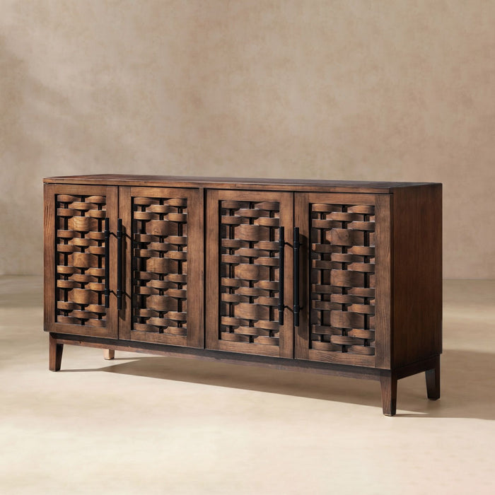 Koa - 4 Door Sideboard - Dark Brown
