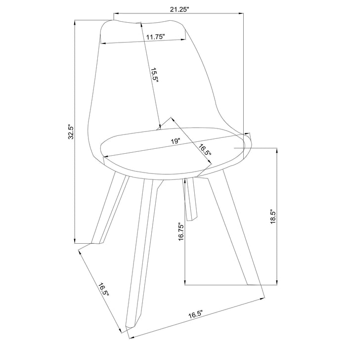 Elegant Padded Side Chair (Set Of 2)