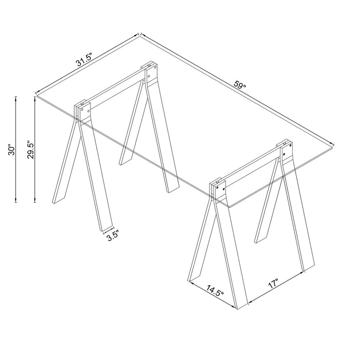 Roda - Writing Desk - Clear