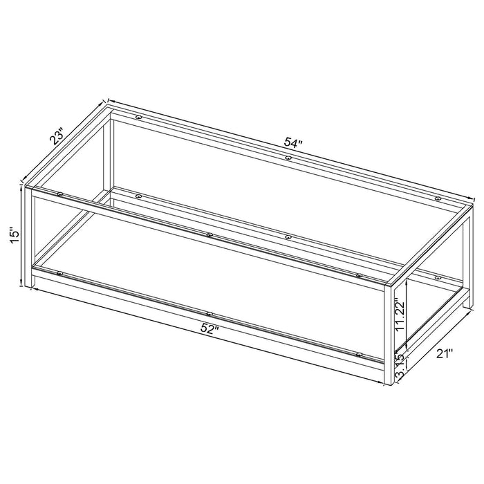 Natasha - 1 Shelf Coffee Table - Nickel