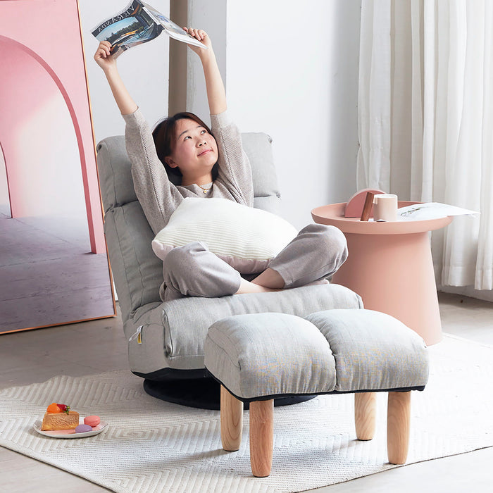 Adjustable Japanese Reclining Floor Chair Sofa With Metal Frame For Living Room