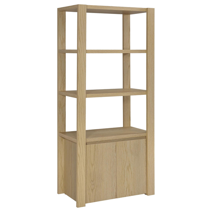 Susac - 3 Shelf Media Tower With Tall Pier Cabinet - Light Oak