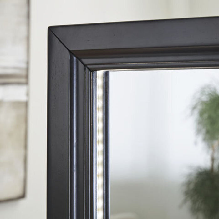 BLACK EVESEN STANDING MIRROR WITH STORAGE