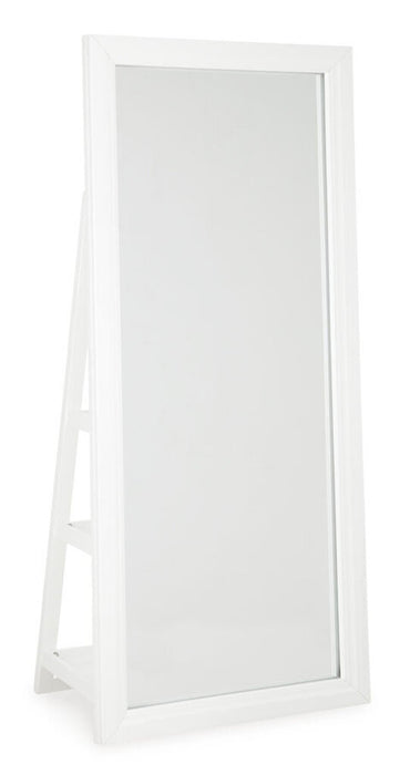 WHITE EVESEN STANDING MIRROR WITH STORAGE