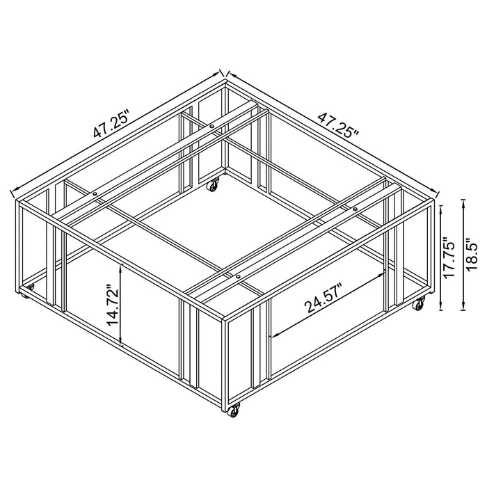 Square Coffee Table - Brushed Brass