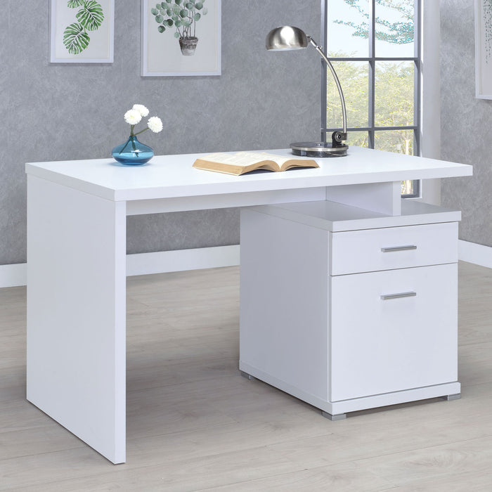 Contemporary Sleek Office Desk With 2 Drawers