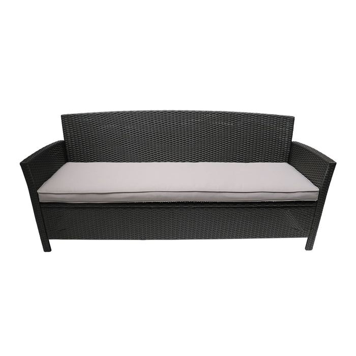 Thalassa - Outdoor 3 Seater Sofa With Water Resistant Cushion - Gray / Black