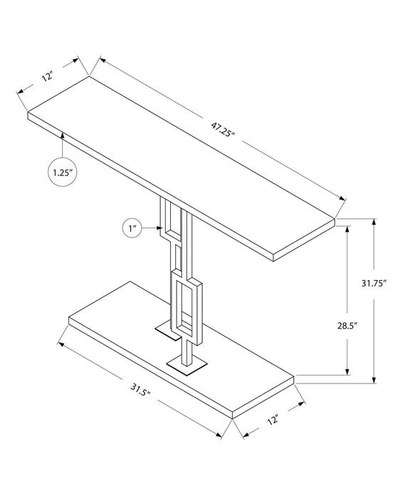 Console Accent Table, Narrow For Living Room