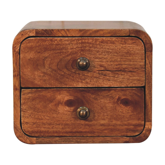 Curved Wall Mounted Bedside Nightstand