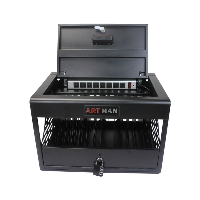 16 Bay Charging Cabinet For Laptop book, Locking Charging Station