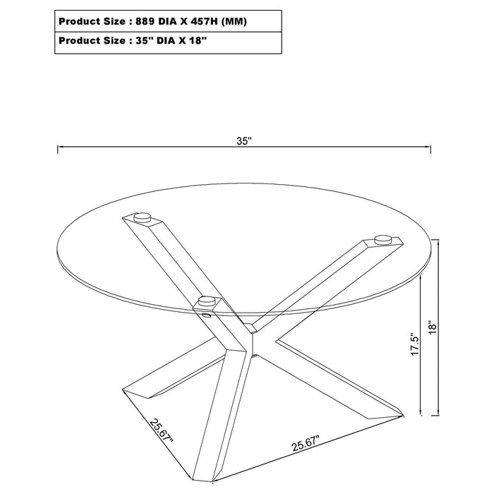 Round Top Coffee Table - Chrome