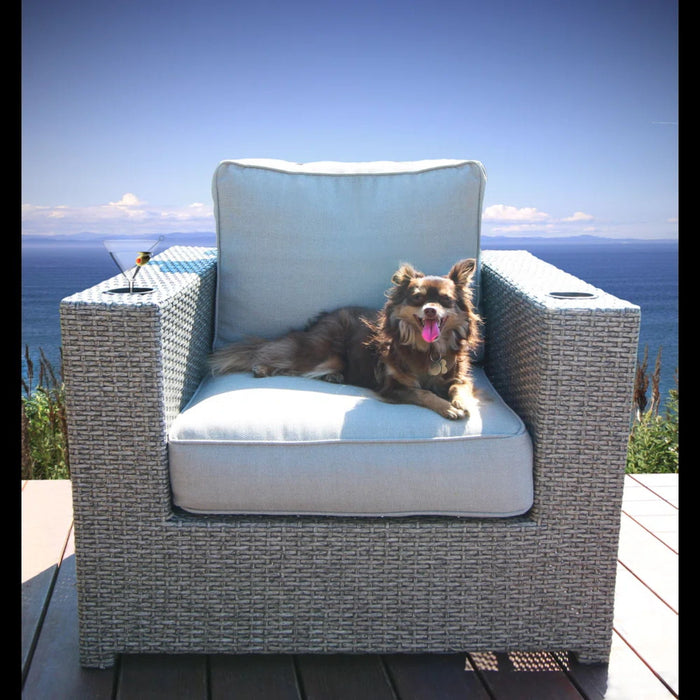 Elegant Patio Chair With Cushions - Gray