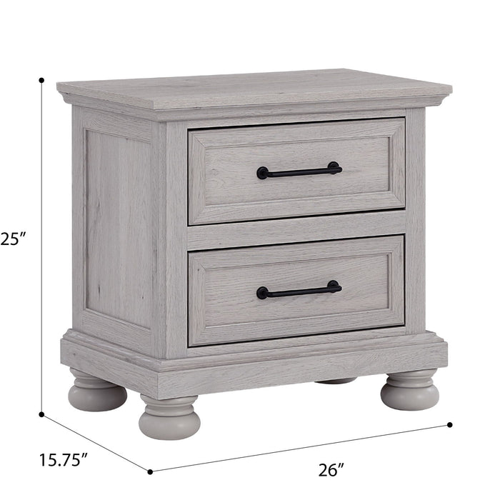 2 Drawer Nightstand With USB Charging Station - Cool Gray