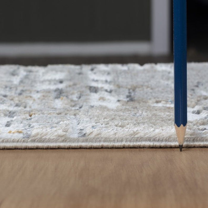 Textures - 7'10" X 9'10" Polypropylene Area Rug - Multi / White