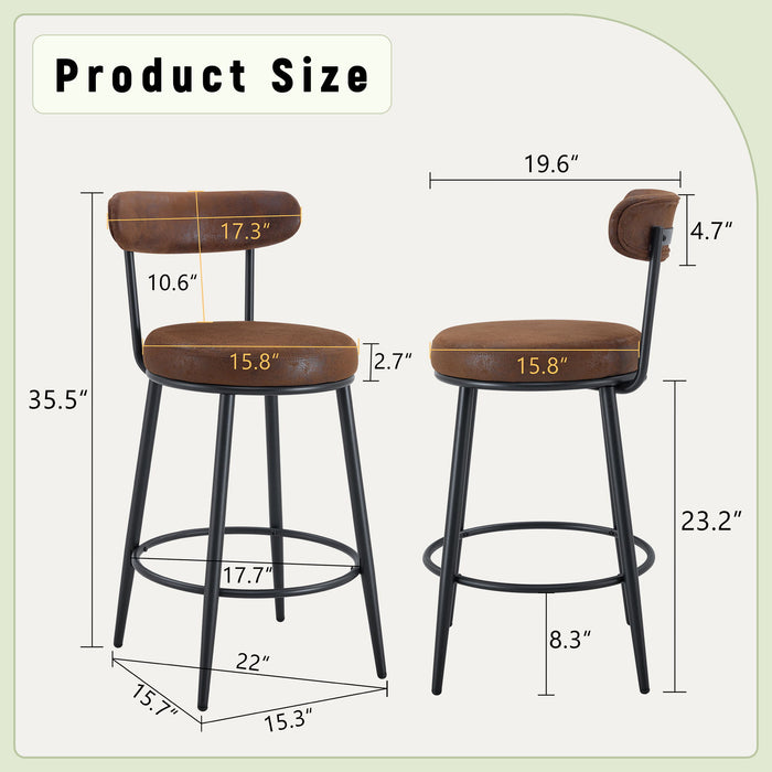 Fashionable Ergonomic High Legged Bar Chairs (Set of 2)