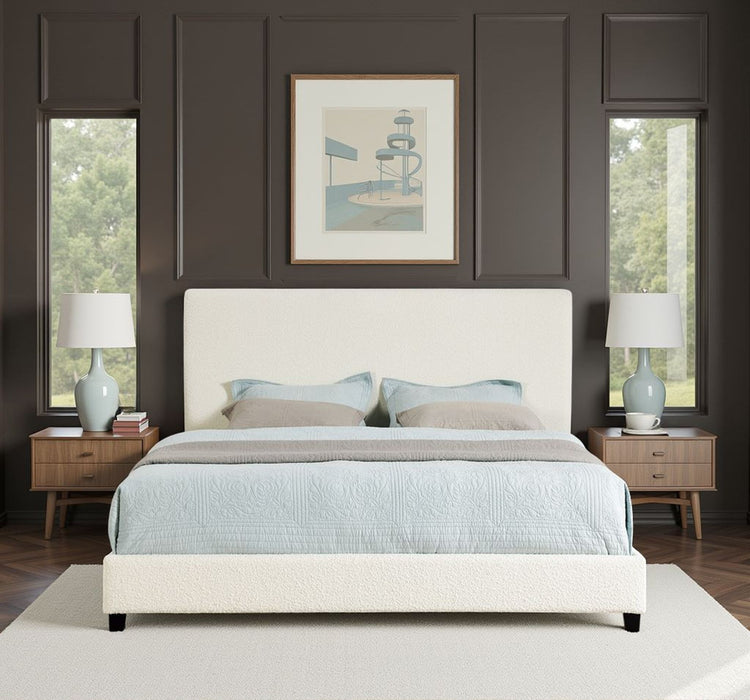 Boucle Upholstered Platform Bed