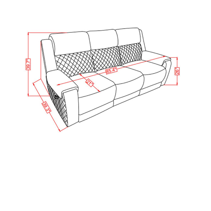 Alicia - Reclining Sofa - Gray / Black
