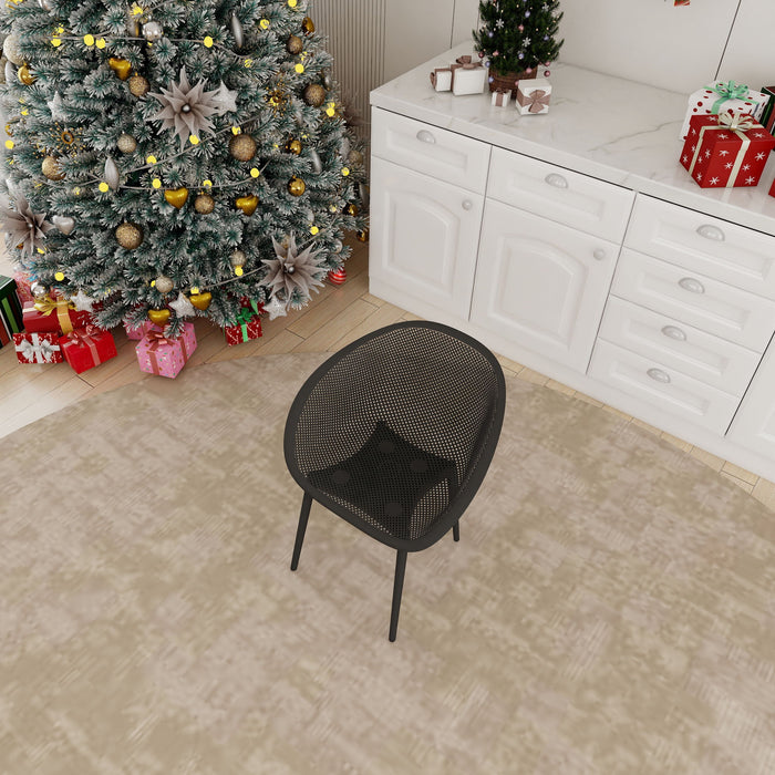 2 Piece Durable Single Chair With Mesh Hollow Out Design