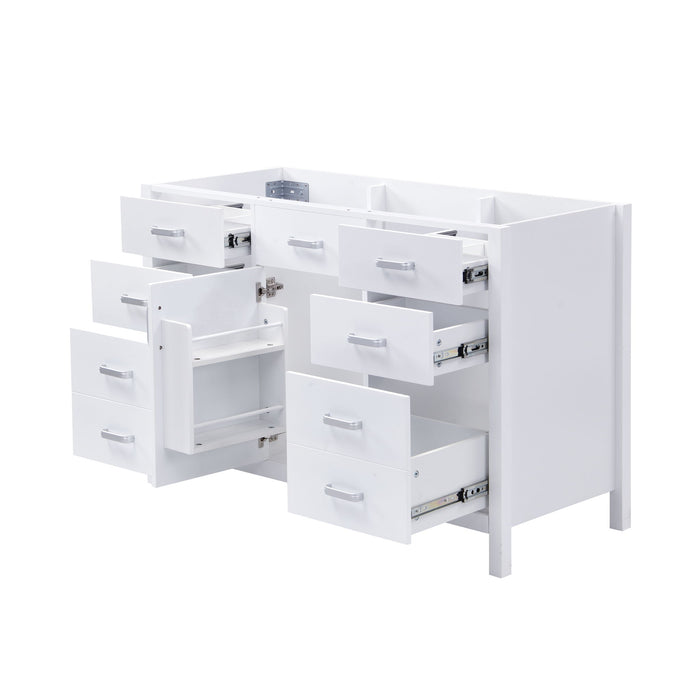 46.5" Modern Bathroom Vanity Cabinet Only, Soft Close Door & 6 Drawers - White