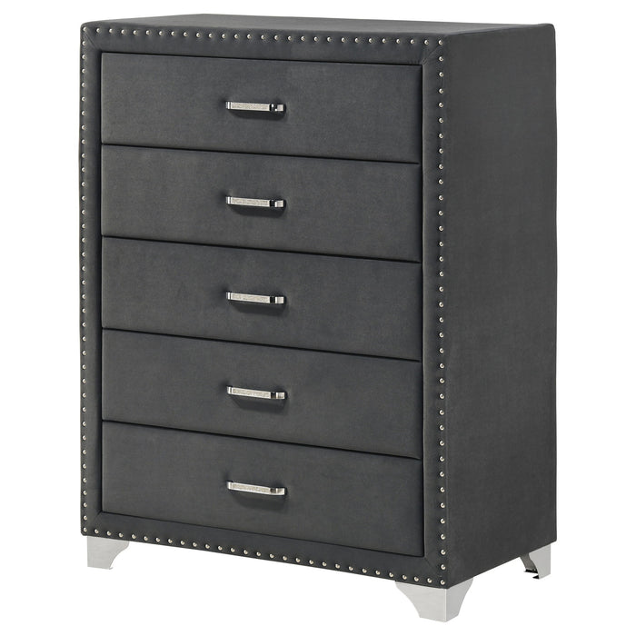 5 Drawer Bedroom Chest With Crystal Pulls