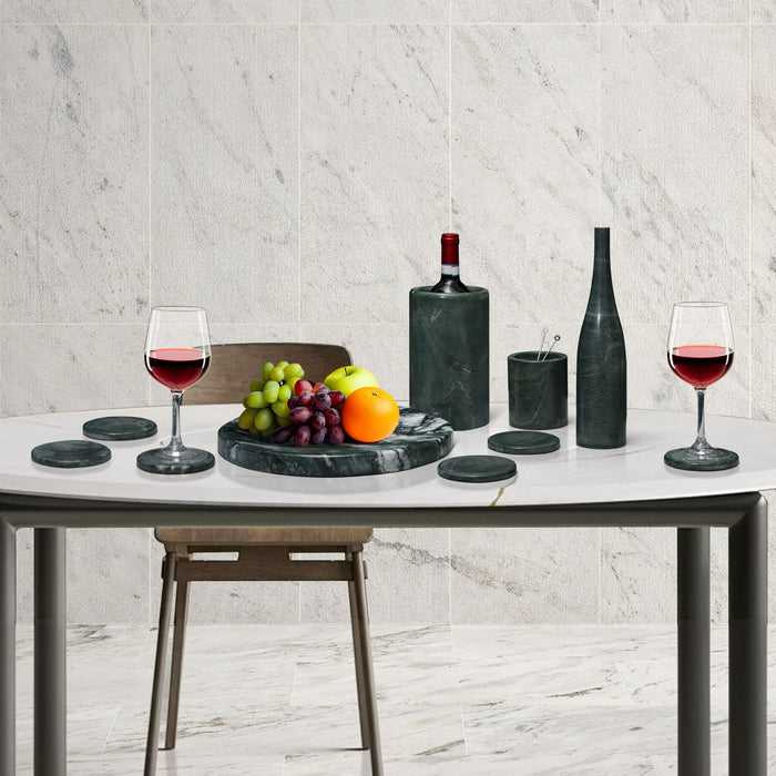 10 Pieces Luxury Natural Marble Dining Room Accessories Set