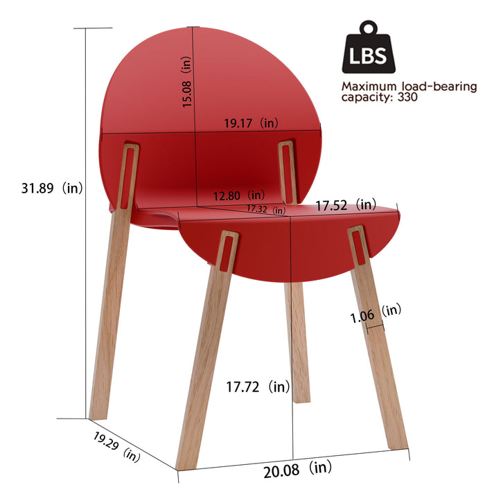 4 Piece Set Of Single Chairs, Traditional Elements With Round Table