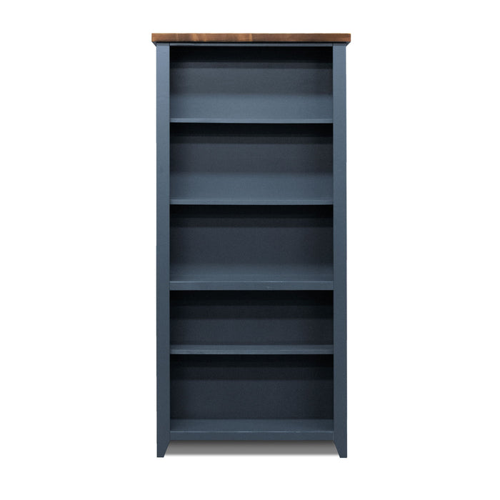 5 Shelf Bookcase - Blue Denim / Whiskey