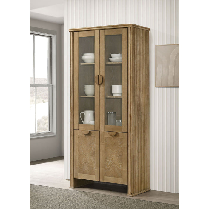 Dreydon - 4 Door Display Cabinet - Light Brown