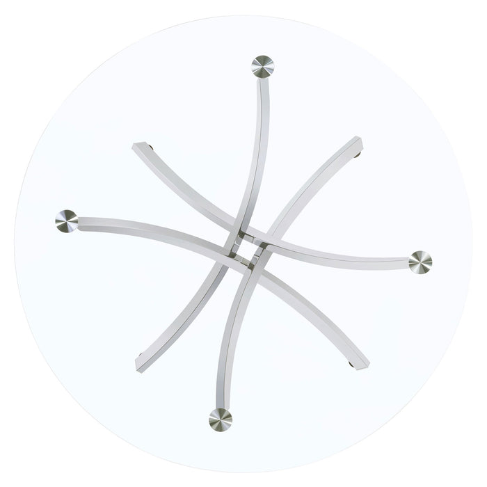 Declan - Round Top Dining Table - Chrome