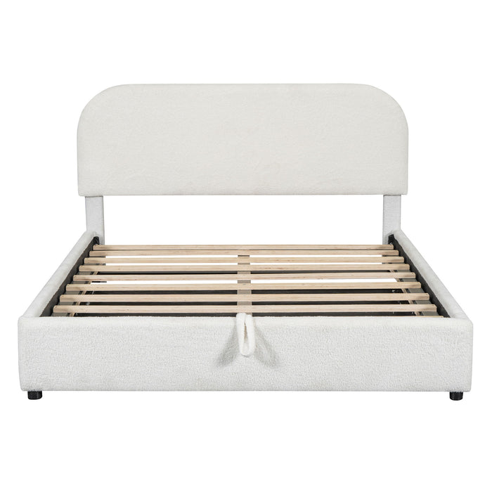 Upholstered Platform Bed With Hydraulic Storage System