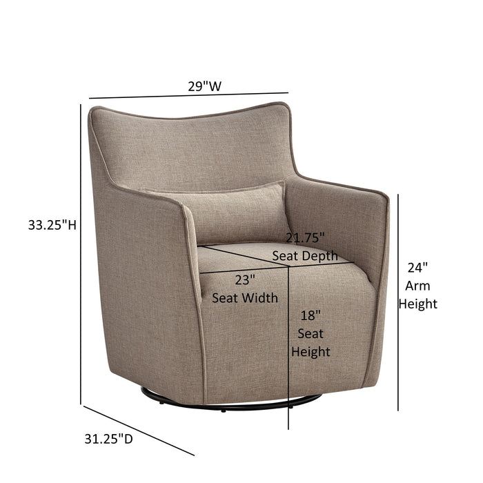 Ayla - Swivel Accent Chair With Matching Lumbar Pillow