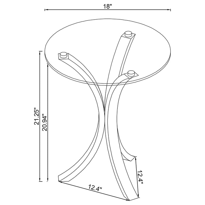 Bailey - Round Top Side Table - Clear