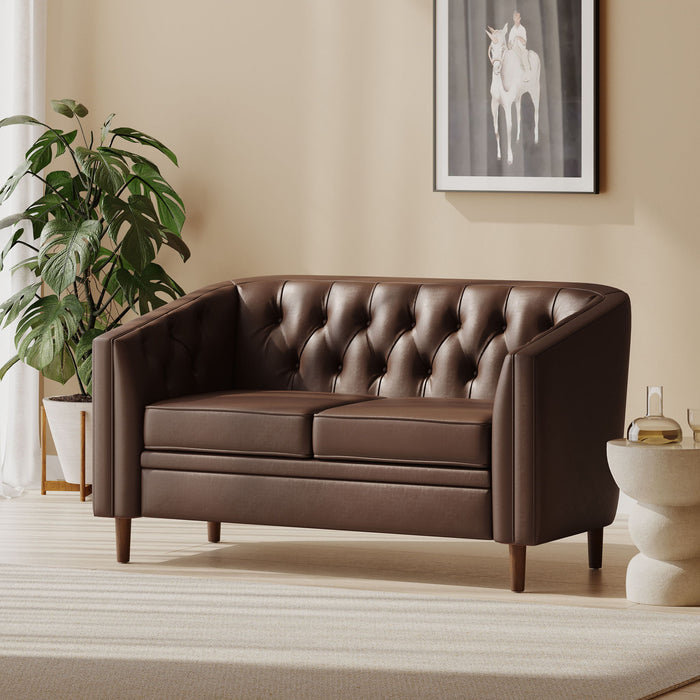 Sophisticated Loveseat With Diamond Stitched Detailing