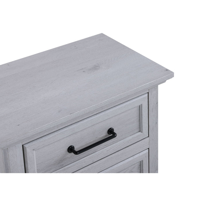 2 Drawer Nightstand With USB Charging Station - Cool Gray